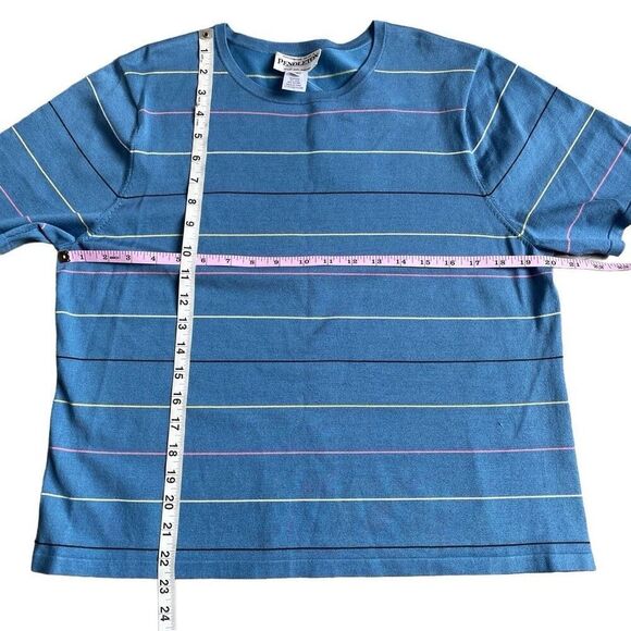 Pendleton striped silk blend short sleeve tee size XL - Picture 5 of 5